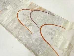 遠山に松模様織出し袋帯